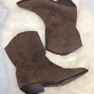 Leather cowboy boots